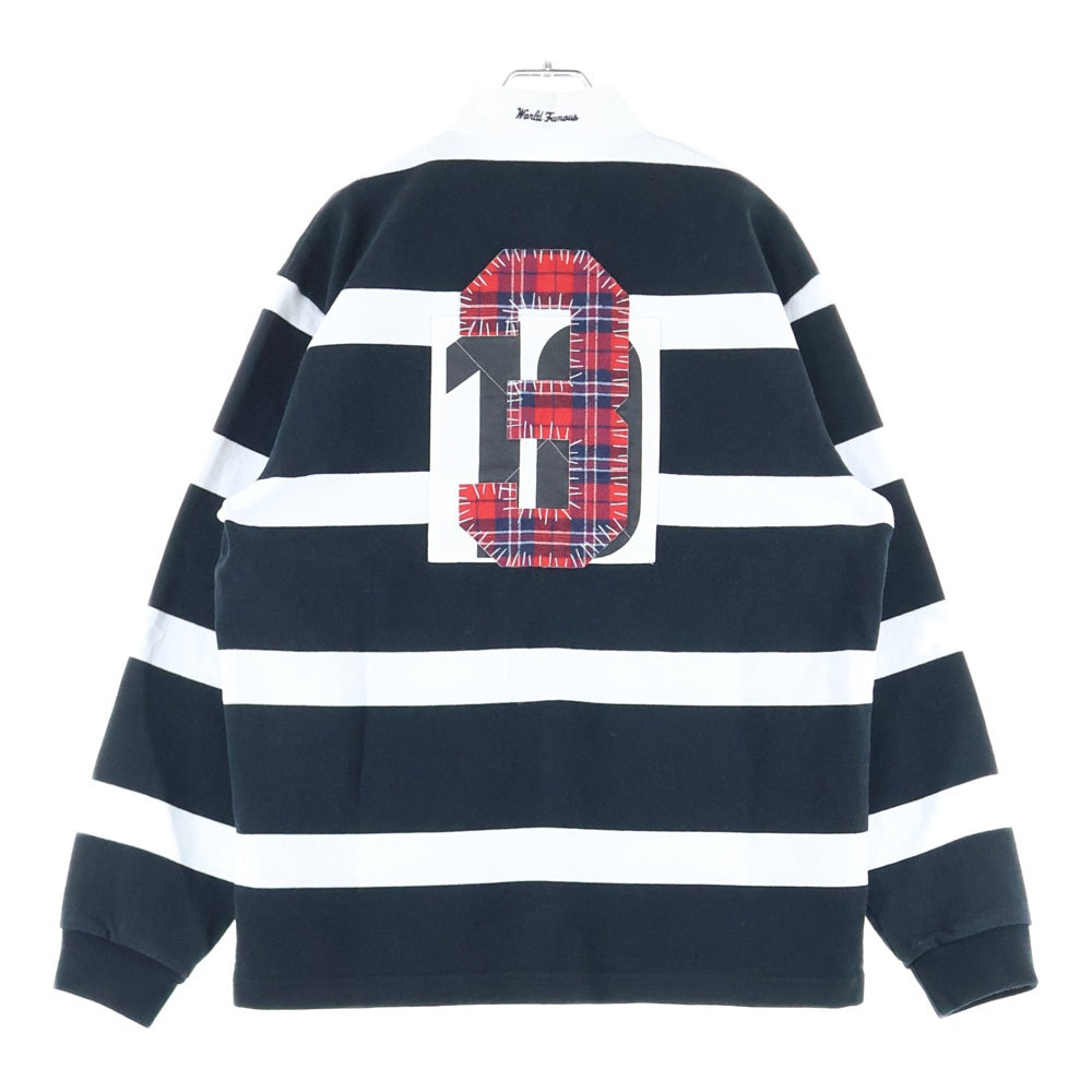 SUPREME(シュプリーム) 25AW Stripe Rugby ストライプ ラグビーシャツ ブラック/ホワイト