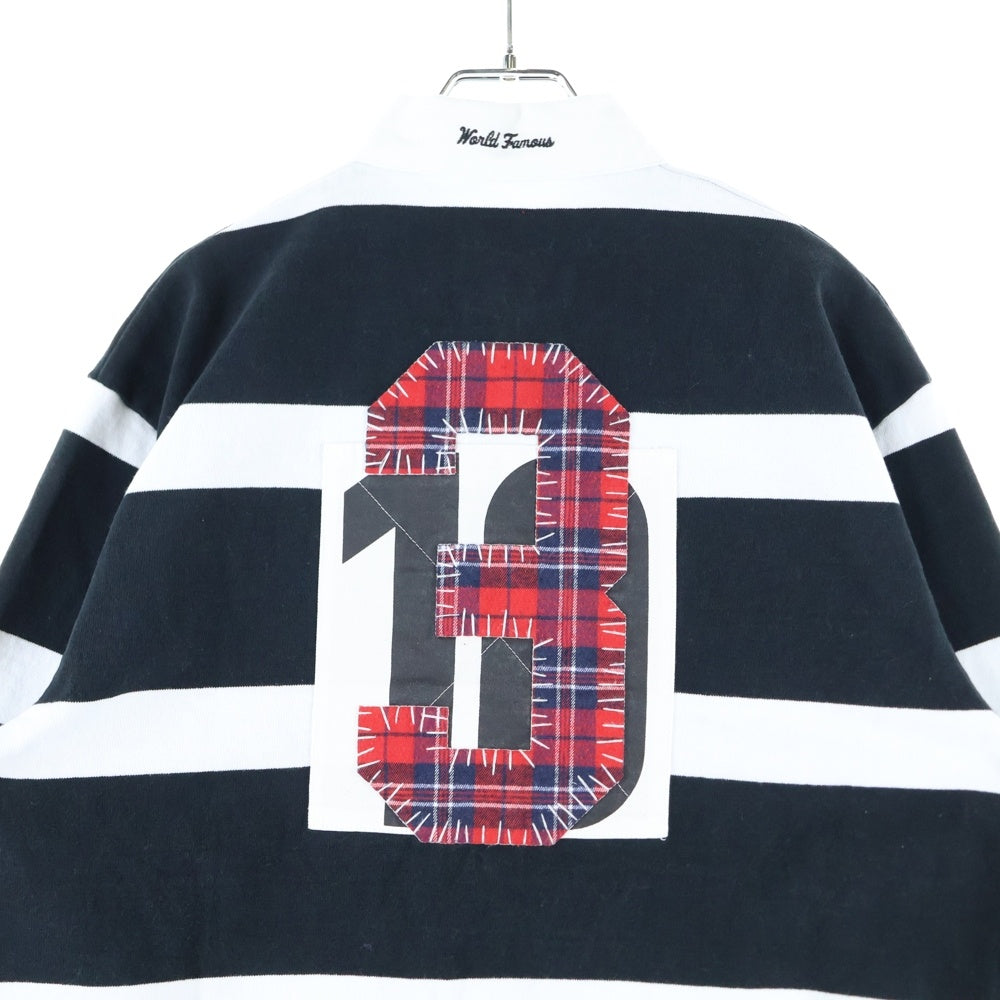 SUPREME(シュプリーム) 25AW Stripe Rugby ストライプ ラグビーシャツ ブラック/ホワイト