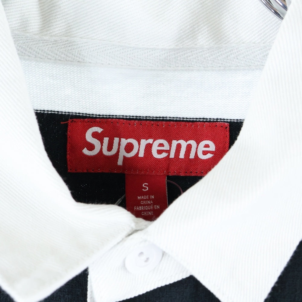 SUPREME(シュプリーム) 25AW Stripe Rugby ストライプ ラグビーシャツ ブラック/ホワイト