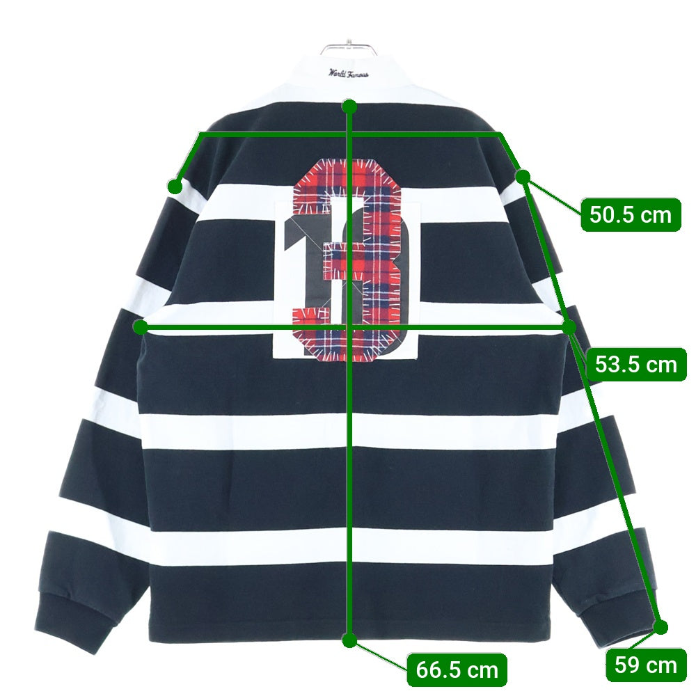 SUPREME(シュプリーム) 25AW Stripe Rugby ストライプ ラグビーシャツ ブラック/ホワイト