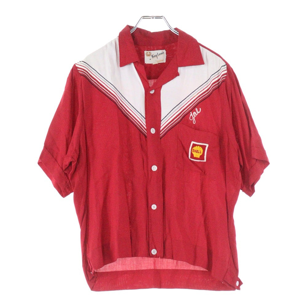 VINTAGE(ヴィンテージ) KING LOUIE SHELL キングルルイ シェル 刺? 半袖 ボウリングシャツ レッド