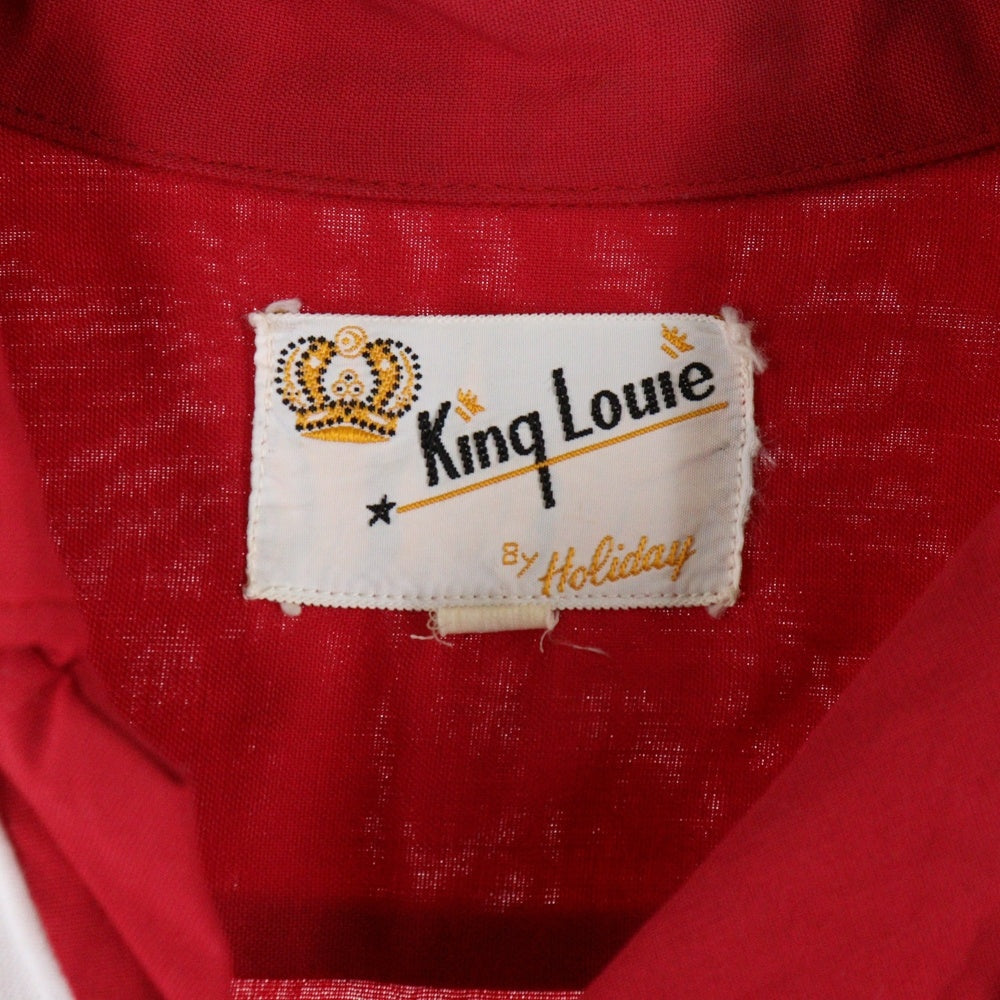 VINTAGE(ヴィンテージ) KING LOUIE SHELL キングルルイ シェル 刺? 半袖 ボウリングシャツ レッド