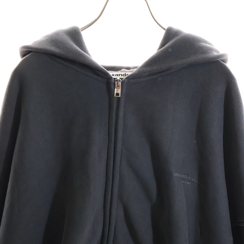 ALEXANDER WANG(アレキサンダーワン) ロゴ刺繍 ジップアップフーディー パーカー グレーUCC3252065