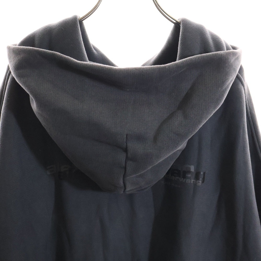 ALEXANDER WANG(アレキサンダーワン) ロゴ刺繍 ジップアップフーディー パーカー グレーUCC3252065