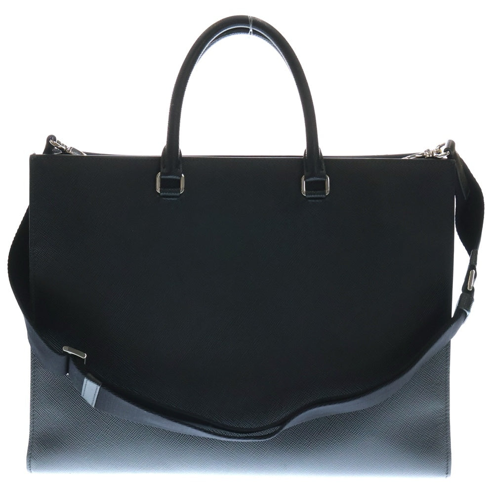 PRADA(プラダ) サフィアーノ キュイール トライアングルロゴ 2wayトートバッグ 黒 レザー 2VG101