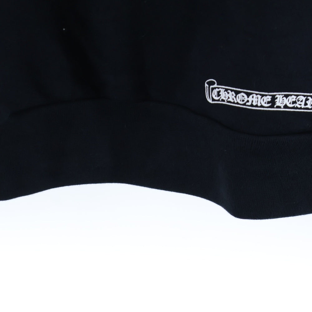 CHROME HEARTS(クロムハーツ) SWTSHRT HD ZIP 袖ロゴプリントジップアップパーカー ブラック