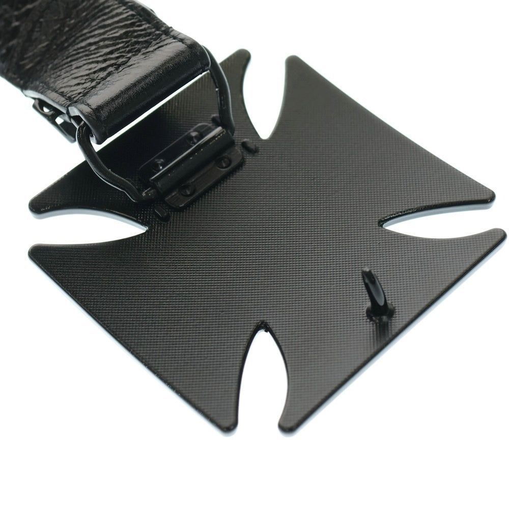 Alice Hollywood(アリス ハリウッド) BLISTERED CHOPPER BELT クロスモチーフ ベルト ブラック