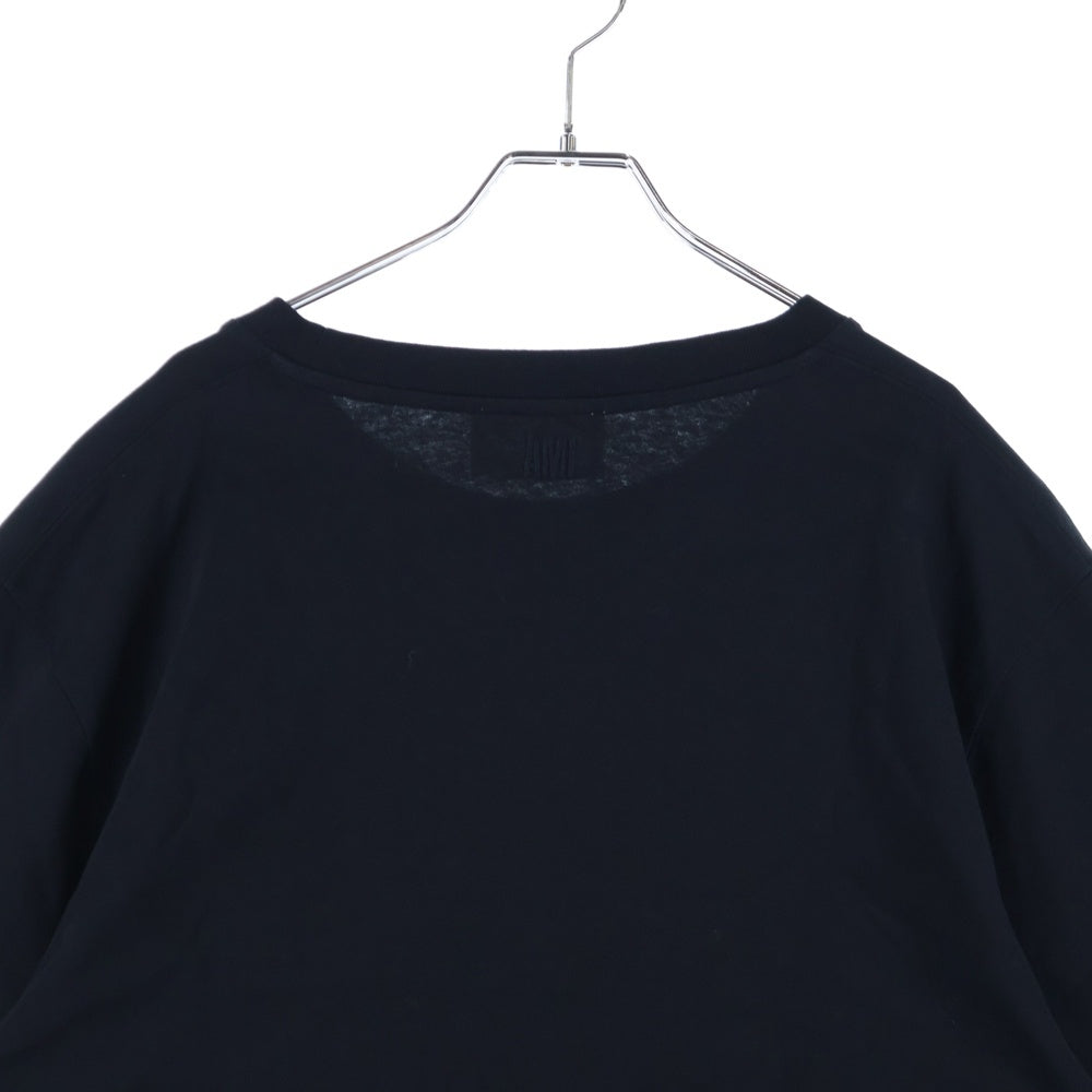 ami paris(アミパリス) カレッジ フロント ロゴ エンブロイダリー 半袖Tシャツ ブラック