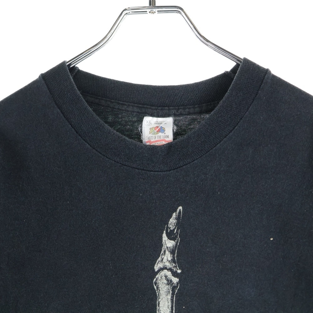 VINTAGE(ヴィンテージ) 90s FASHION VICTIM フロントプリント スカルデザイン 半袖Tシャツ ブラック