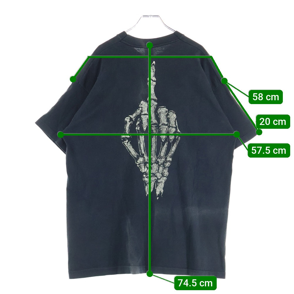 VINTAGE(ヴィンテージ) 90s FASHION VICTIM フロントプリント スカルデザイン 半袖Tシャツ ブラック