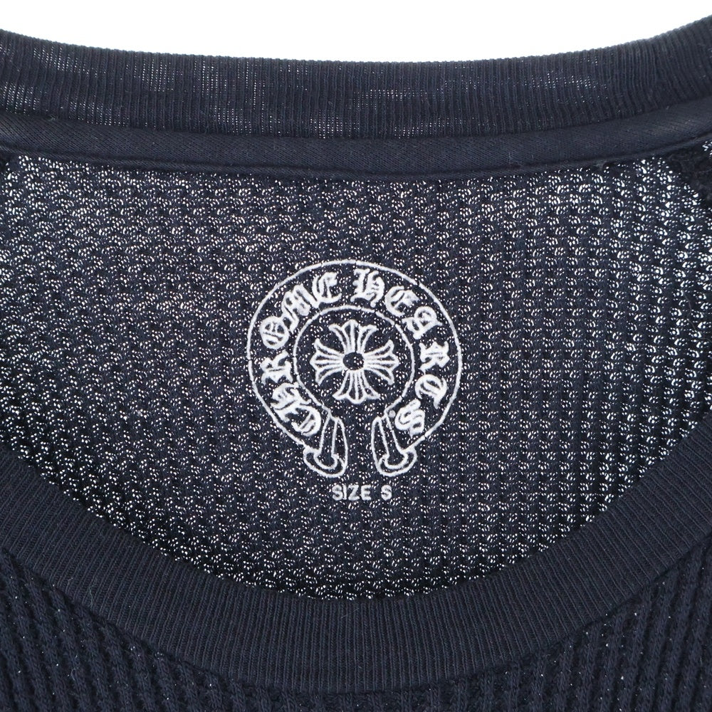 CHROME HEARTS(クロムハーツ) OLD VINE DAGGER SCROLL LABEL ヴァインダガー スクロールラベル ロゴプリント サーマル長袖Tシャツ カットソー ブラック