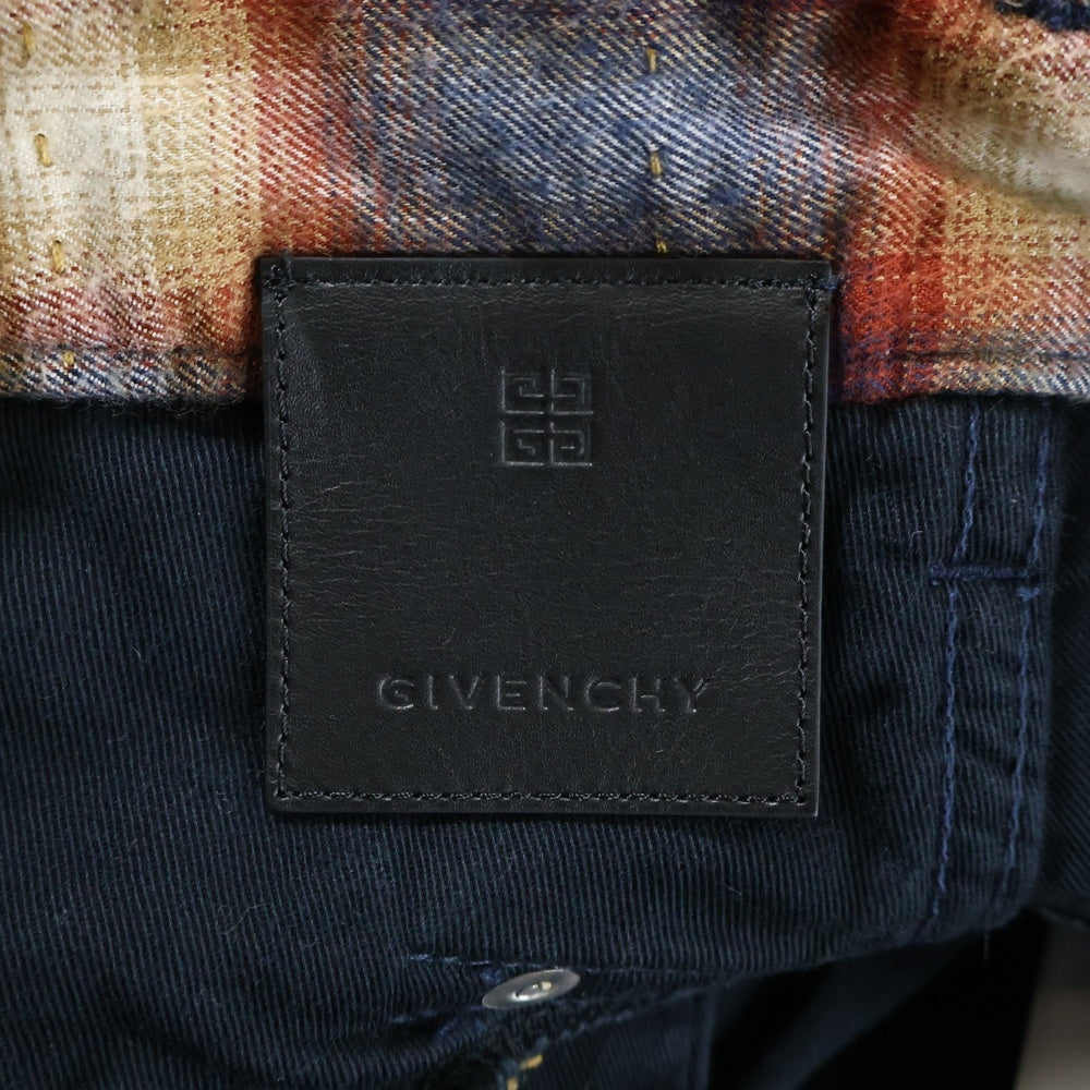 GIVENCHY(ジバンシィ) 2WAYデストロイダメージ加工チェックロングパンツ イエロー BM51BJ5Y7H