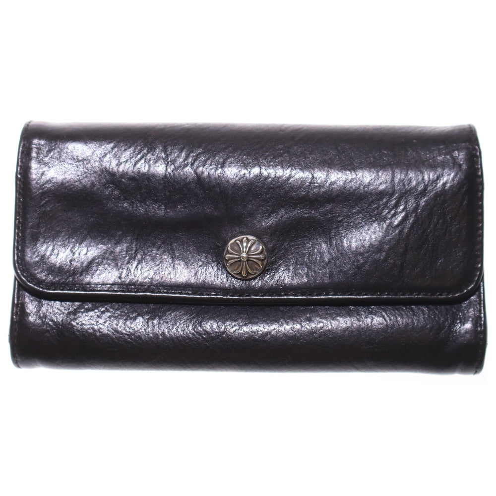 CHROME HEARTS(クロムハーツ) JUDY CROSS BALL ジュディ クロス ボール ボタン レザーウォレット 長財布 ブラック BCA366