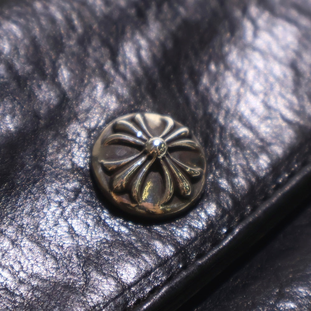 CHROME HEARTS(クロムハーツ) JUDY CROSS BALL ジュディ クロス ボール ボタン レザーウォレット 長財布 ブラック BCA366