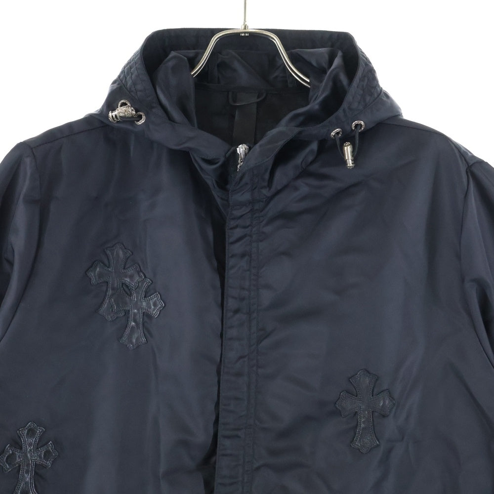 CHROME HEARTS(クロムハーツ) PUDDLES クロスパッチ ダガージップ ナイロンコート ブラック