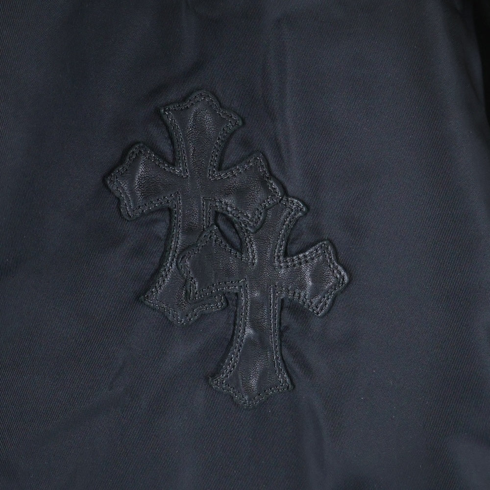 CHROME HEARTS(クロムハーツ) PUDDLES クロスパッチ ダガージップ ナイロンコート ブラック