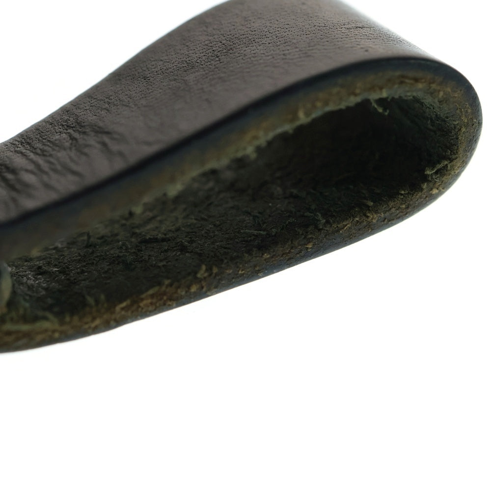 CHROME HEARTS(クロムハーツ) BELT LOOP クロスボールボタンレザーベルトループ シルバー/ブラック BCA397