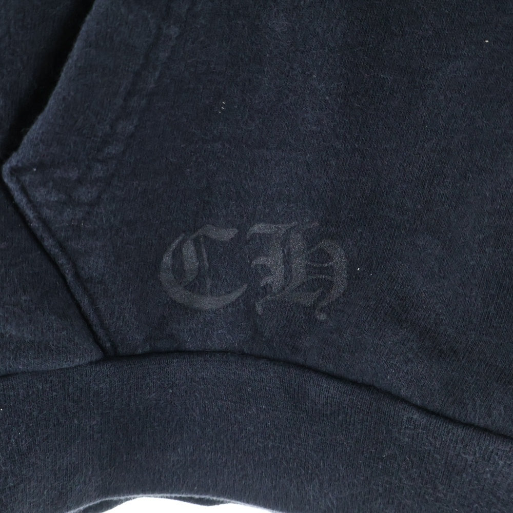 CHROME HEARTS(クロムハーツ) HORSESHOE PULLOVER HOODIE ホースシュープリント アームフローラル スウェットプルオーバーパーカー ブラック