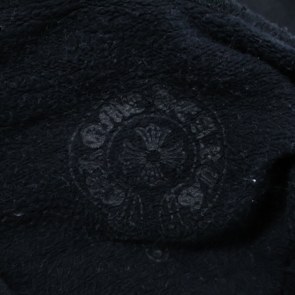 CHROME HEARTS(クロムハーツ) HORSESHOE PULLOVER HOODIE ホースシュープリント アームフローラル スウェットプルオーバーパーカー ブラック