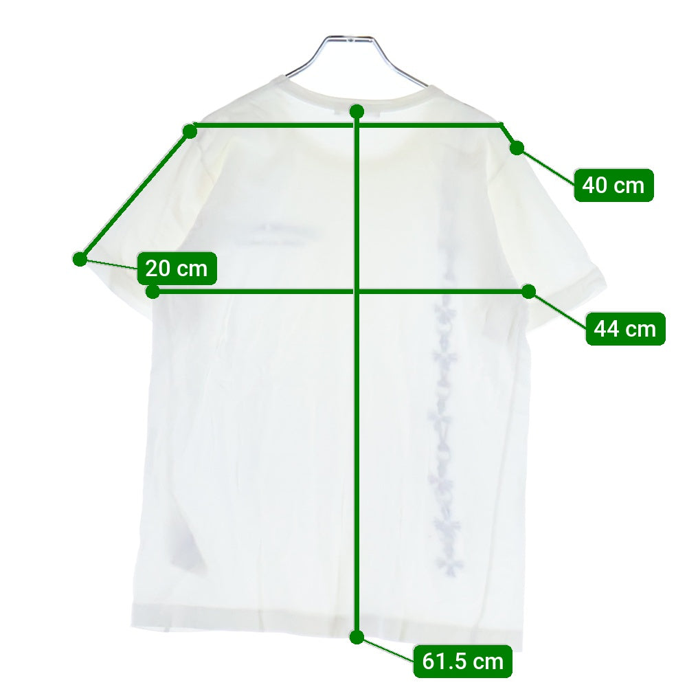 CHROME HEARTS(クロムハーツ) ×COMME des GARCONS コムデギャルソン スクロールラベル カットアウトCHプラスプリント 半袖Tシャツ カットソー ホワイト OT-T026