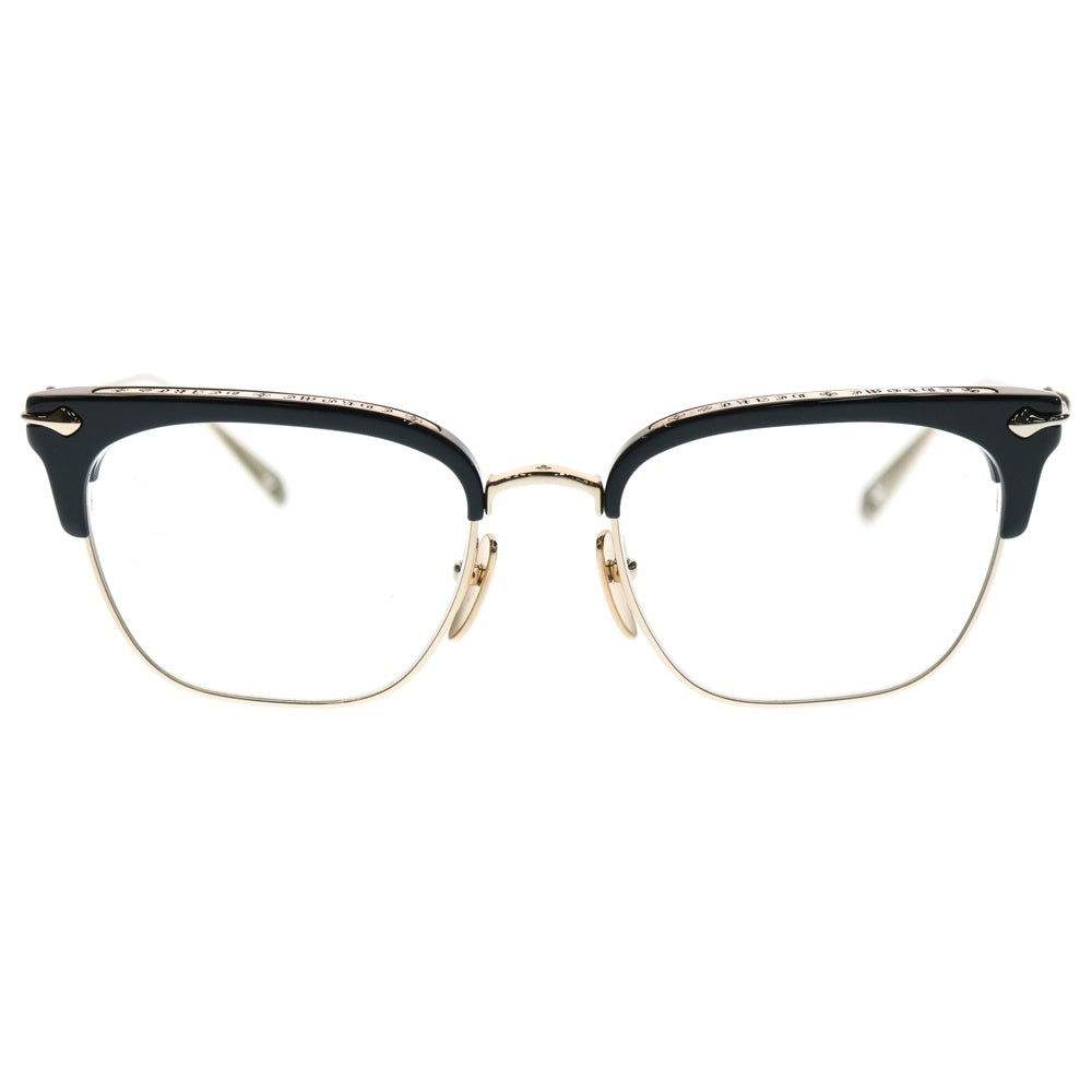 CHROME HEARTS(クロムハーツ) SLUNTRADICTION HALF RIM CH ハーフリムラウンド 眼鏡 メガネ ブラック/ゴールド