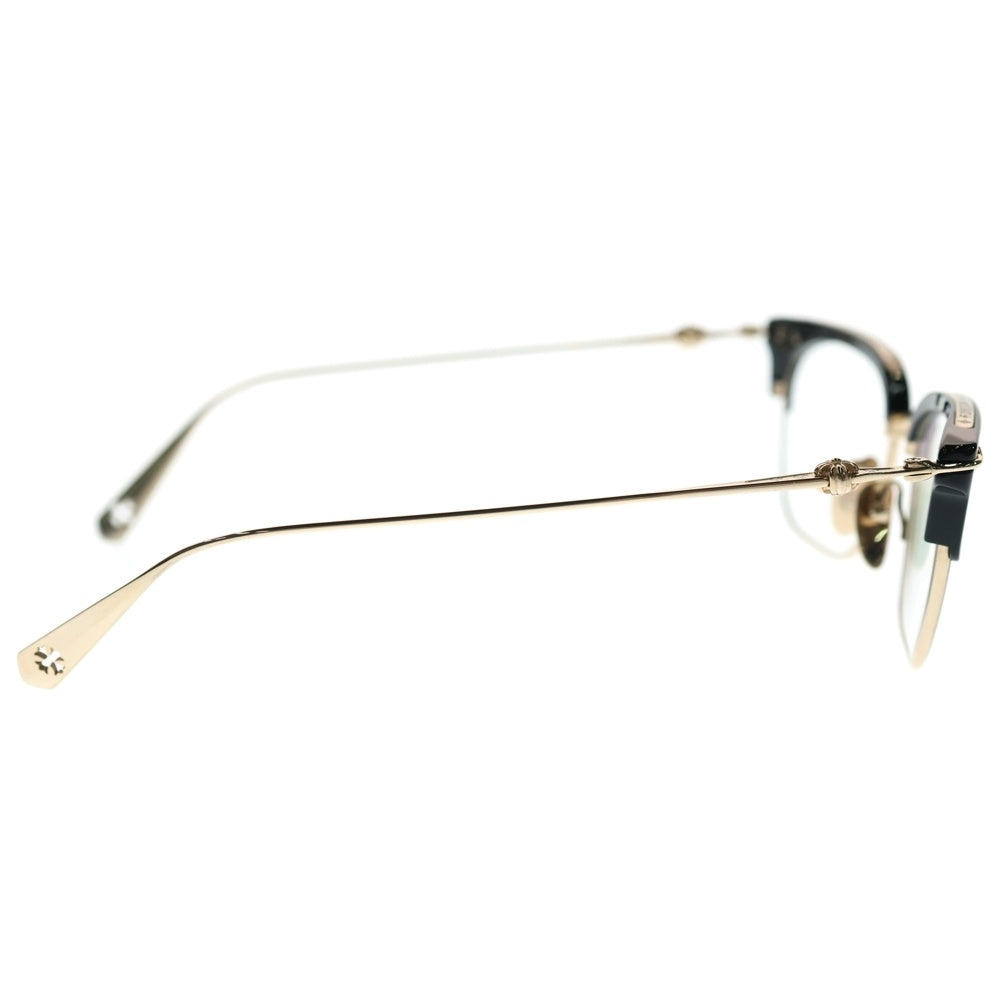 CHROME HEARTS(クロムハーツ) SLUNTRADICTION HALF RIM CH ハーフリムラウンド 眼鏡 メガネ ブラック/ゴールド