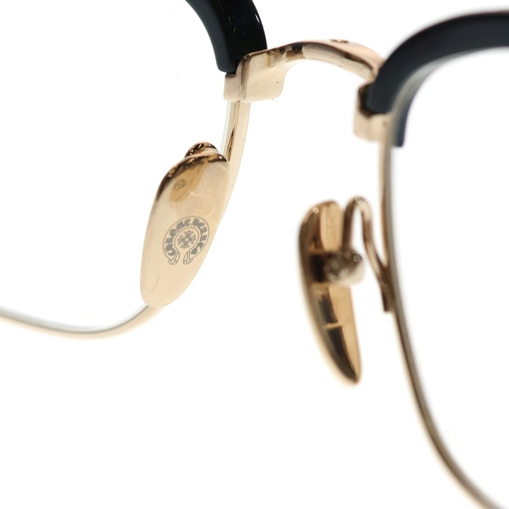 CHROME HEARTS(クロムハーツ) SLUNTRADICTION HALF RIM CH ハーフリムラウンド 眼鏡 メガネ ブラック/ゴールド