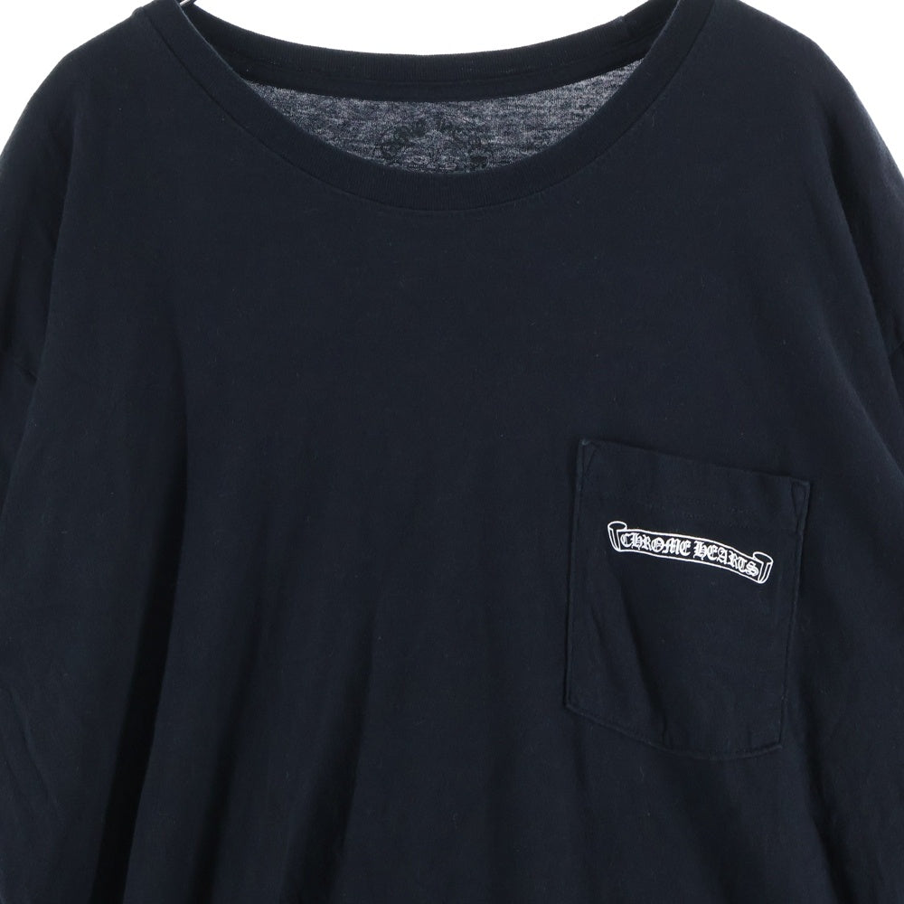 CHROME HEARTS(クロムハーツ) CH T-SHIRT スクロールラベルプリント クルーネック ポケット 半袖Tシャツ