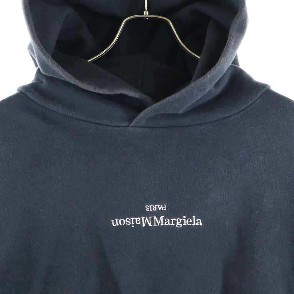 Maison Margiela(メゾンマルジェラ) 22SS プルオーバー ロゴ刺繍 スウェットパーカー ブラック S50GU0167 S25503