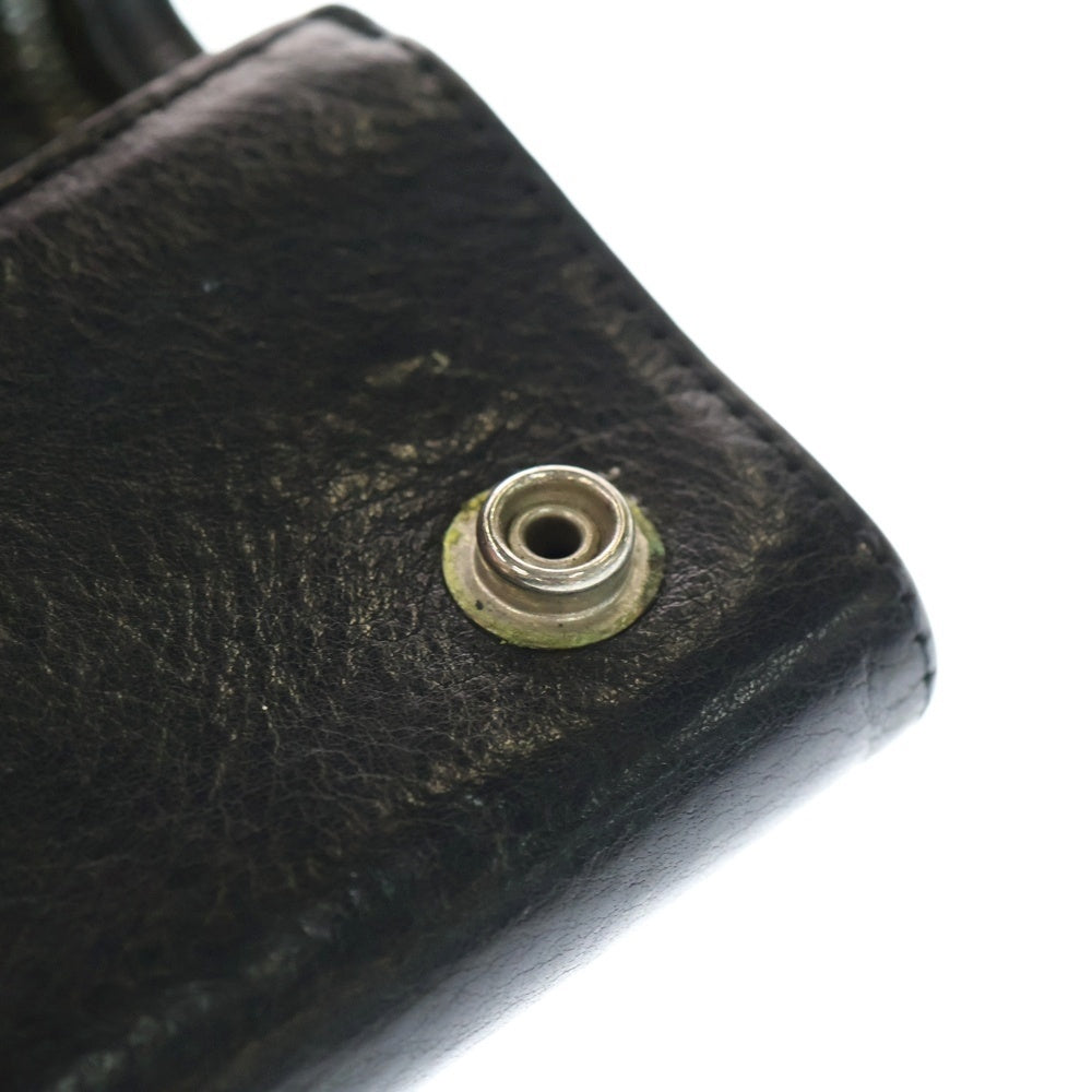 CHROME HEARTS(クロムハーツ) 3FOLD 3フォールド クロスボタン レザーウォレット 財布 ブラック BCA364