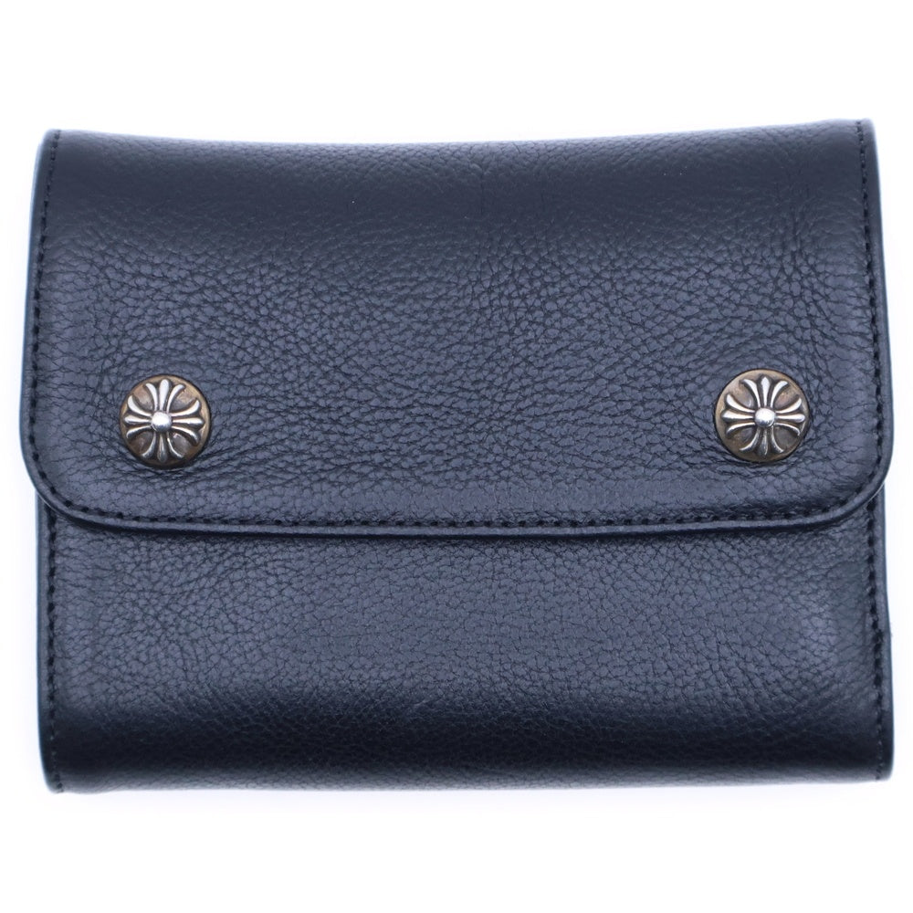 CHROME HEARTS(クロムハーツ) WAVE MINI ウェーブミニ レザーウォレット 財布 ブラックBCA373