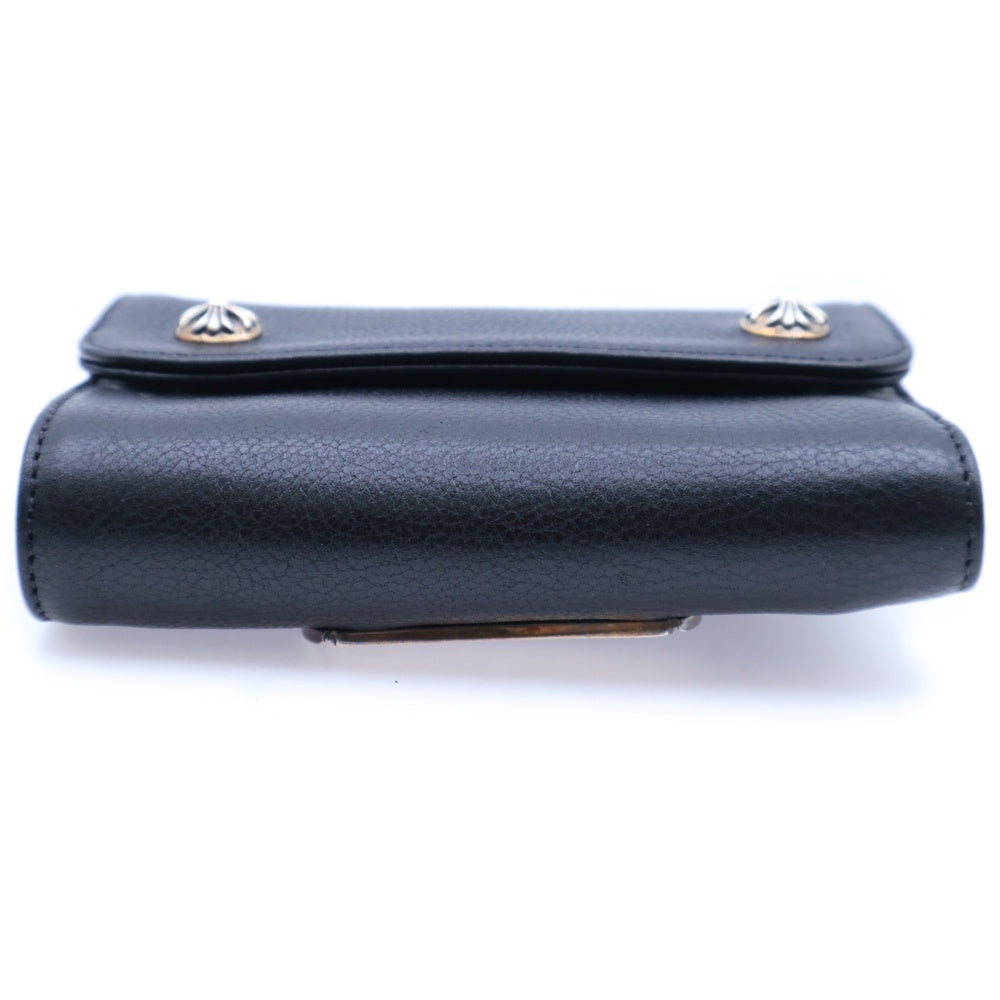 CHROME HEARTS(クロムハーツ) WAVE MINI ウェーブミニ レザーウォレット 財布 ブラックBCA373