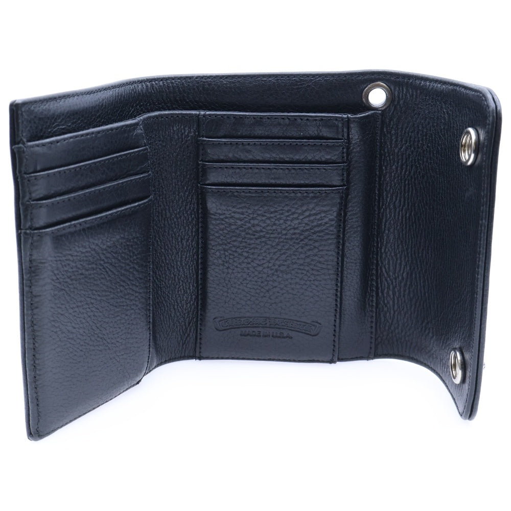 CHROME HEARTS(クロムハーツ) WAVE MINI ウェーブミニ レザーウォレット 財布 ブラックBCA373