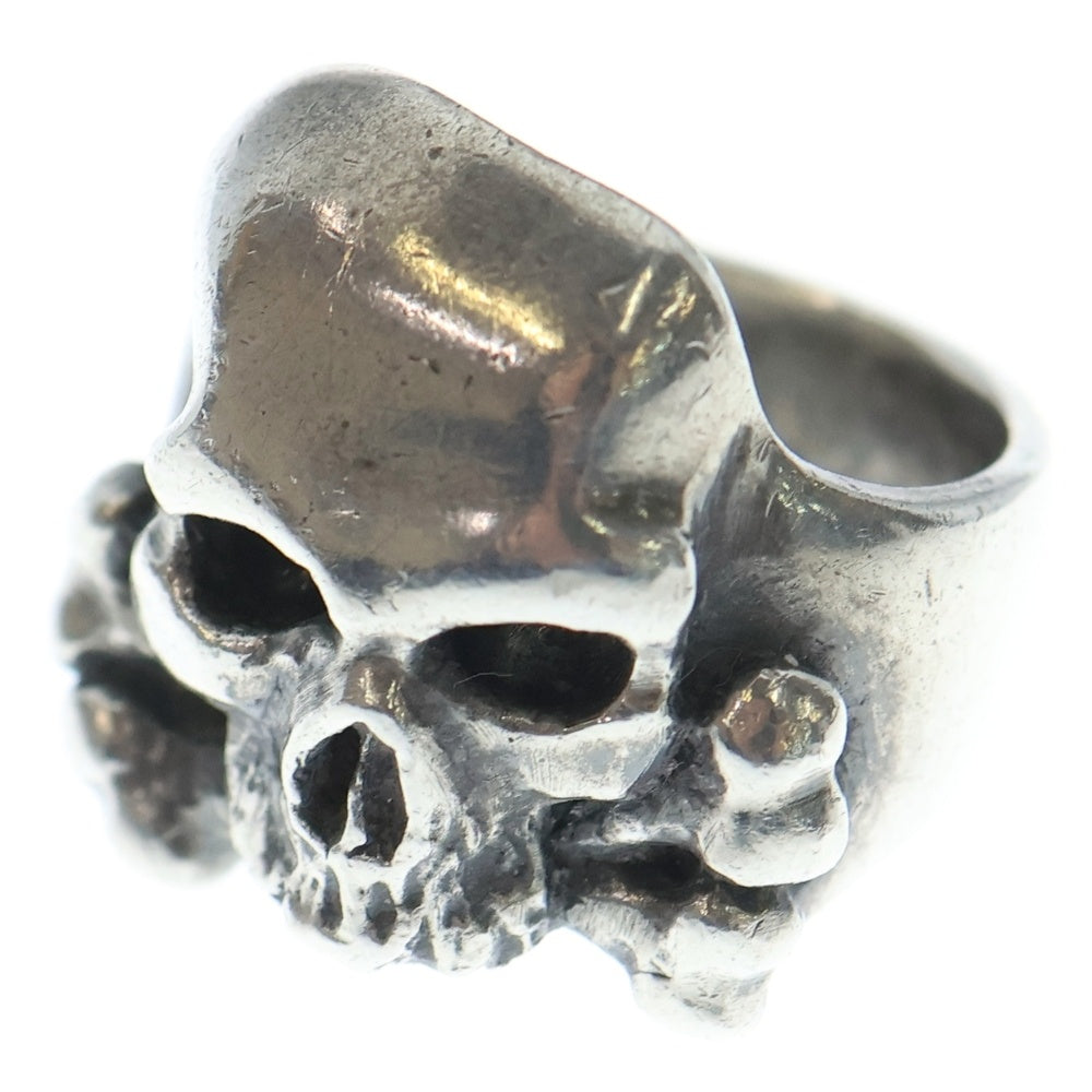 CRAZY PIG(クレイジーピッグ) THREE QUARTER SKULL & CROSSBONES RING