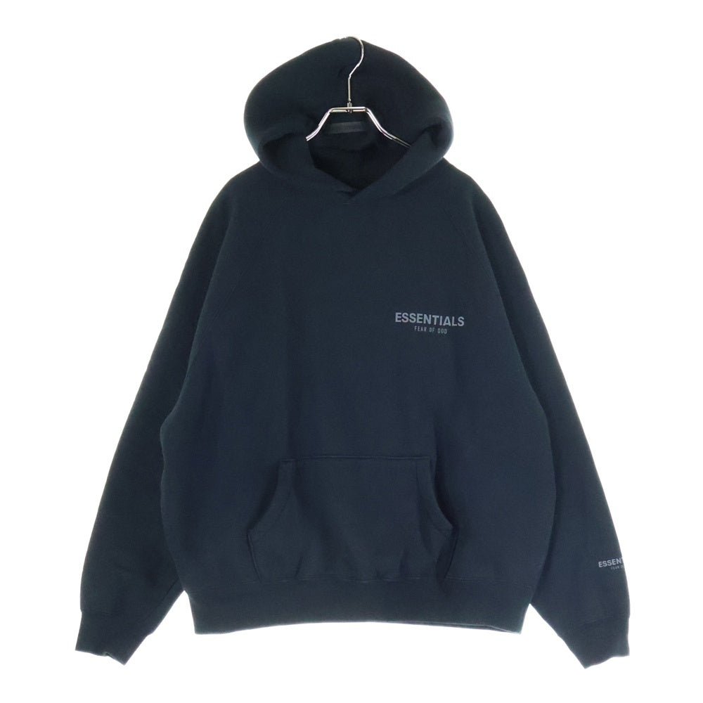ESSENTIALS FEAR OF GOD(エッセンシャル フィアオブゴッド) フロントロゴプリント プルオーバーパーカー フーディー ブラック