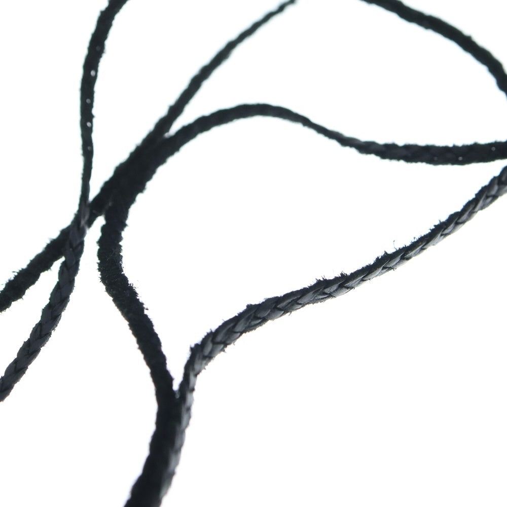 CHROME HEARTS(クロムハーツ) LEATHER BRAID SCROLL ネックレス レザーブレイドネックレス ブラック/シルバー BCA377