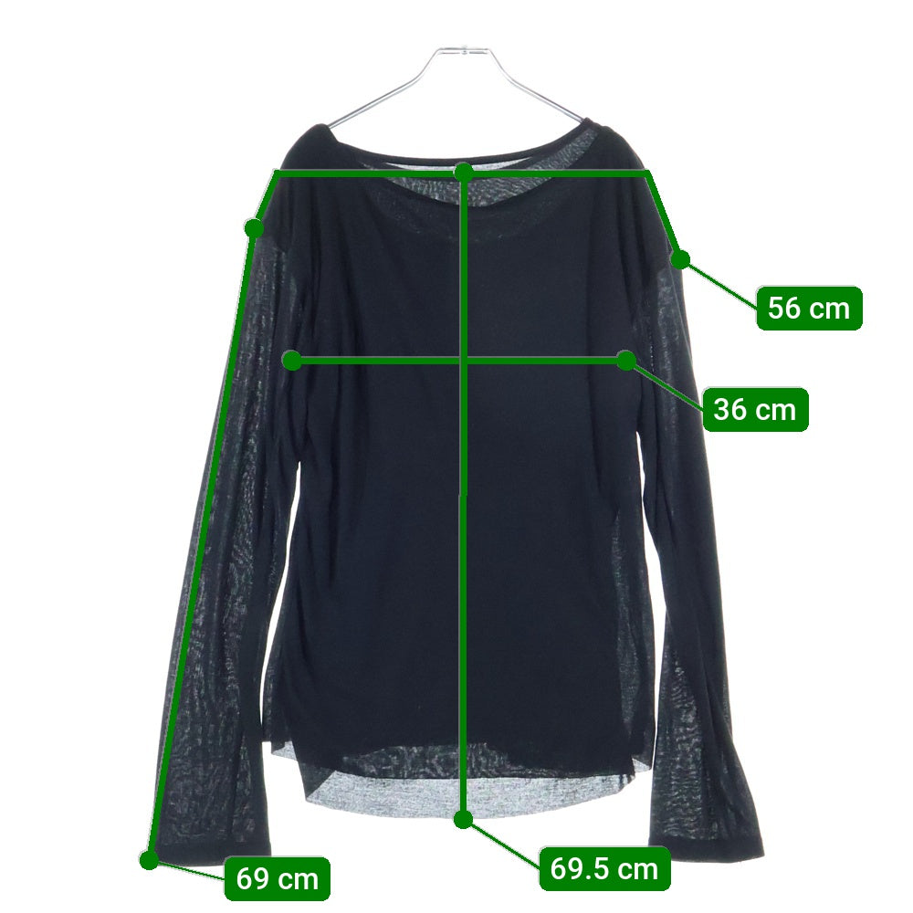 NO/FAITH STUDIOS(ノーフェイスストゥディオス) レイヤード 長袖Tシャツ カットソー ロンT ブラック V294 465-45