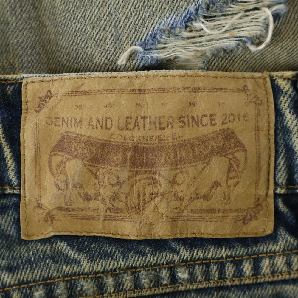 NO/FAITH STUDIOS(ノーフェイスストゥディオス) ワイド ダメージ デニム パンツ インディゴ V294 465-45