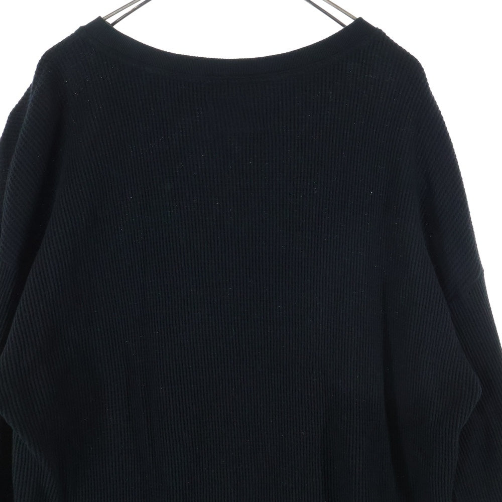 cvtvlist(カタリスト) フロントロゴ刺繍 サーマル 長袖Tシャツ カットソー ロンT ブラック 2401030301