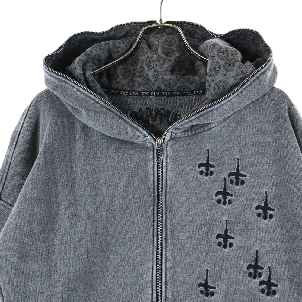 cvtvlist(カタリスト) usual zip hoodie ユージュアル 刺繍デザイン ジップアップパーカー グレー 2201110301