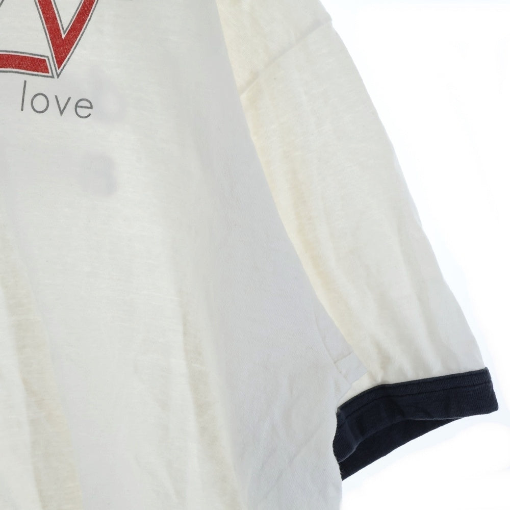 READY MADE(レディメイド) 24SS T-SHIRT RINGER プリント Tシャツ 半袖カットソー ホワイト RE-CO-WH-00-00-276