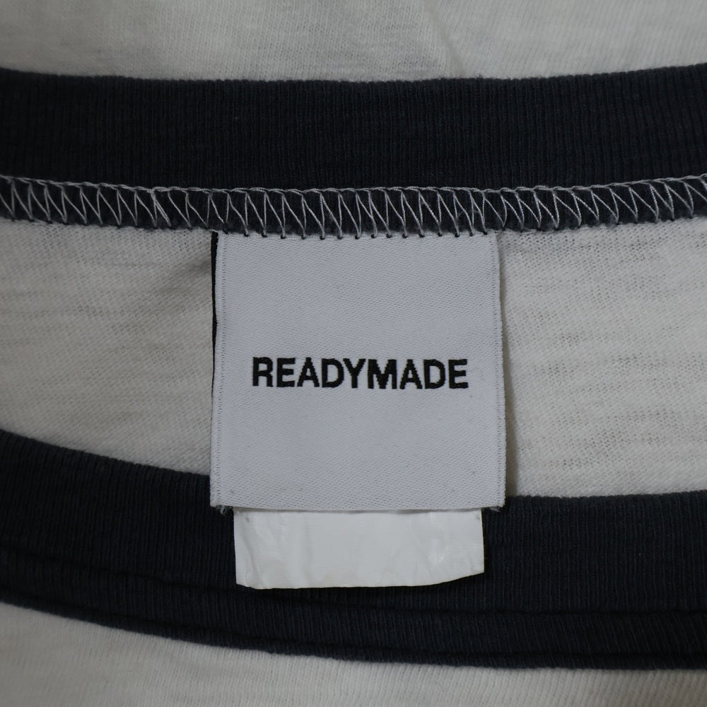 READY MADE(レディメイド) 24SS T-SHIRT RINGER プリント Tシャツ 半袖カットソー ホワイト RE-CO-WH-00-00-276