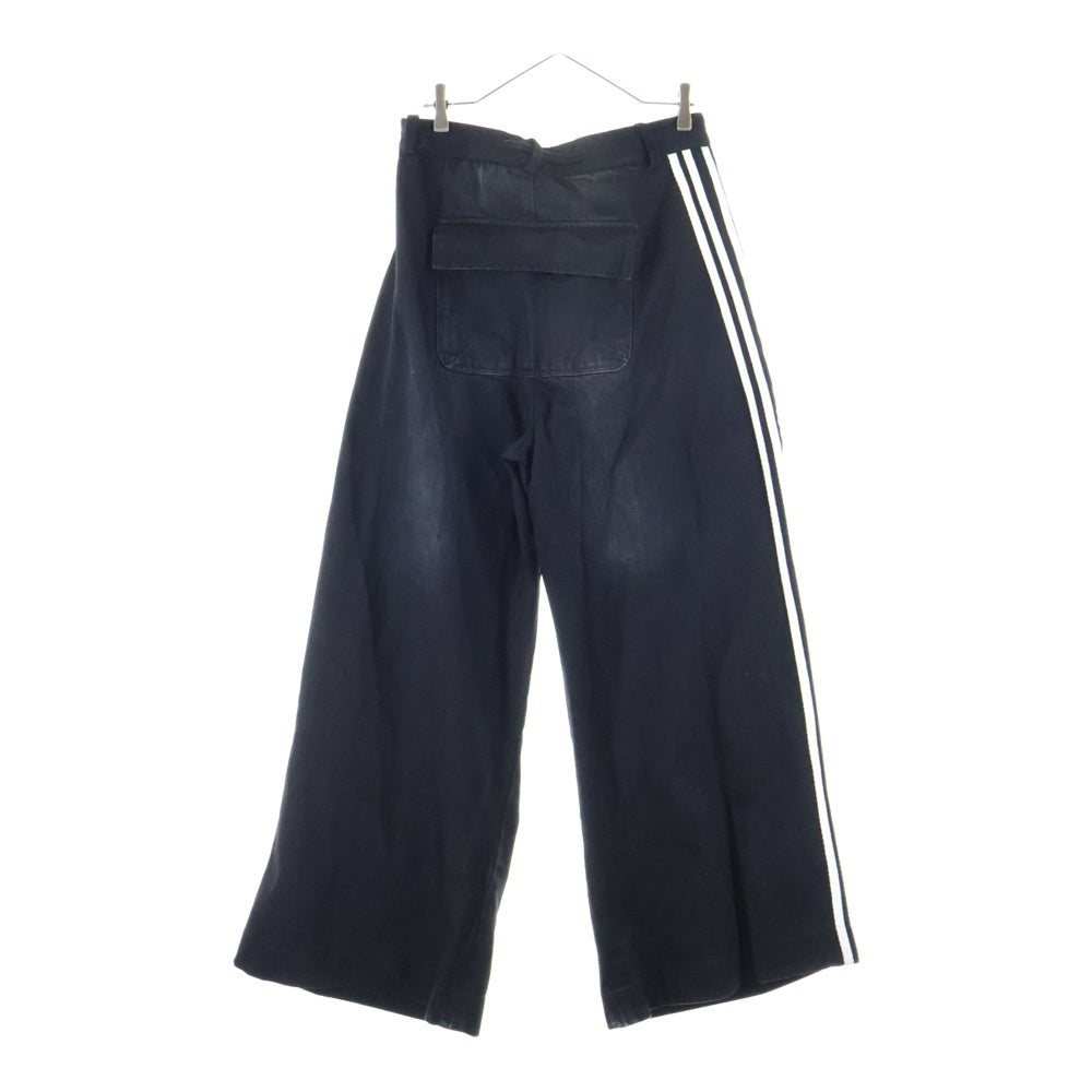 YORI SPORT(ヨリ スポーツ) ダメージ ライン デニムパンツ ブラック