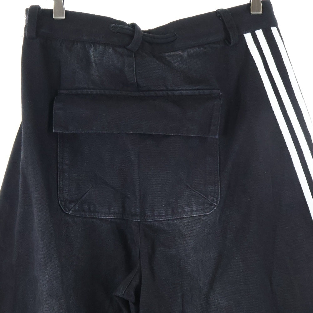 YORI SPORT(ヨリ スポーツ) ダメージ ライン デニムパンツ ブラック