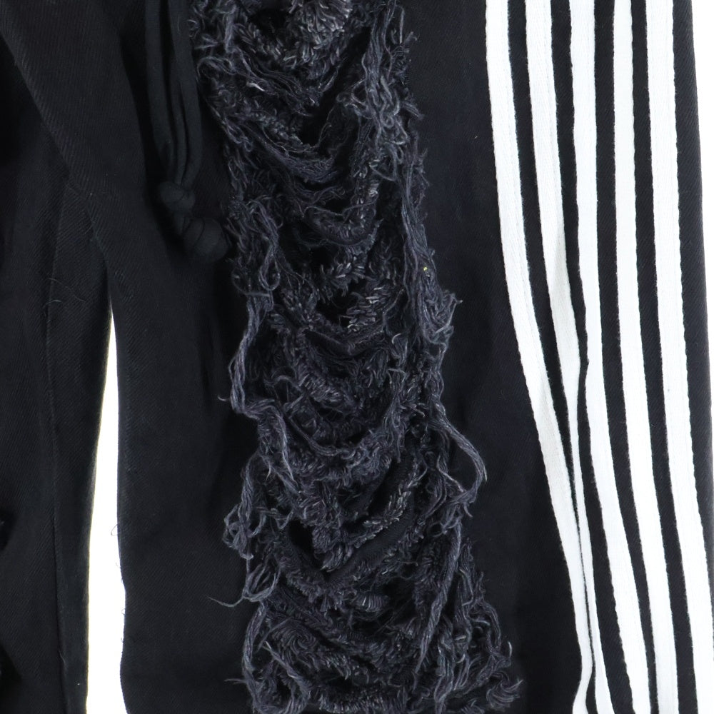 YORI SPORT(ヨリ スポーツ) ダメージ ライン デニムパンツ ブラック