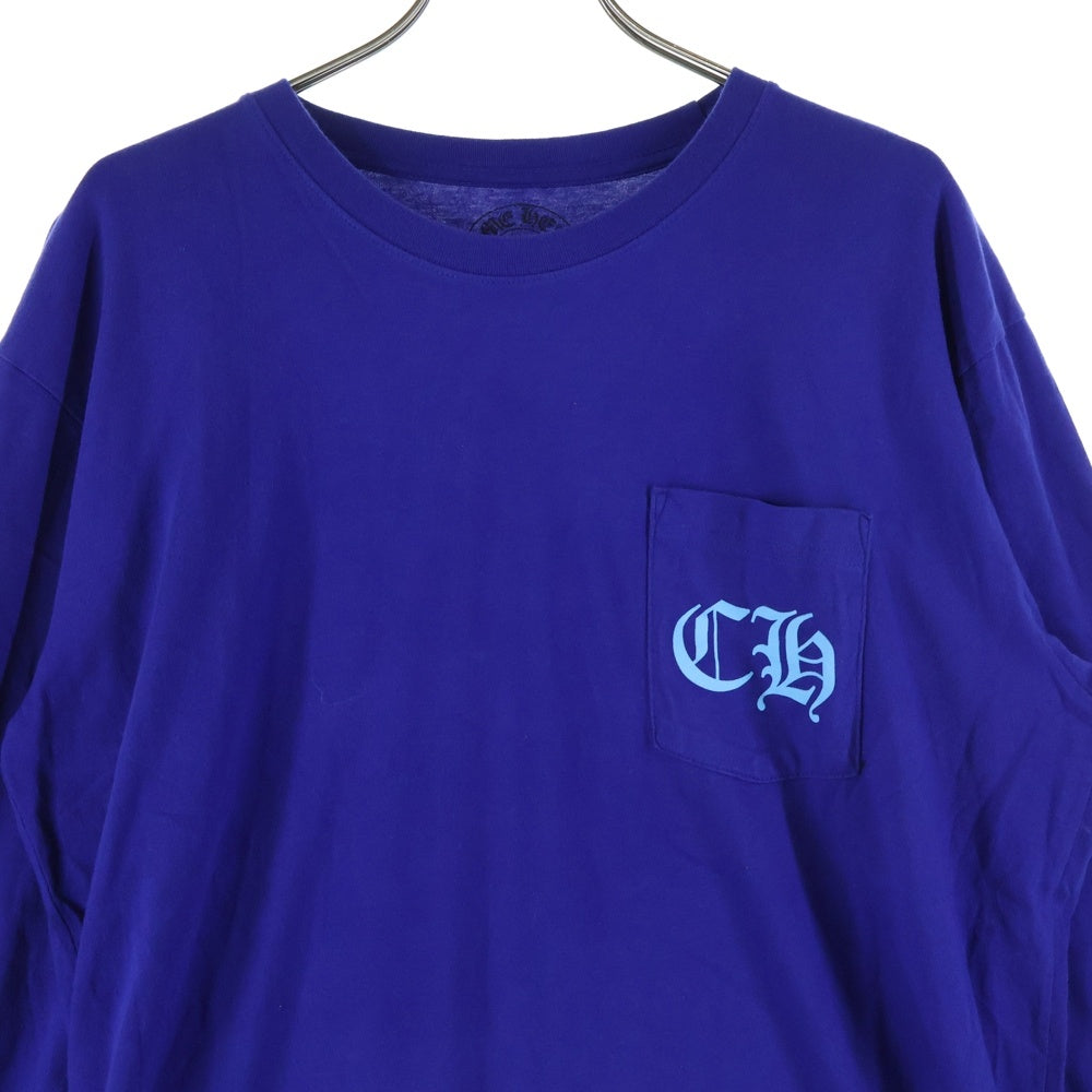 CHROME HEARTS(クロムハーツ) BLUE STAR LONG SLEEVE TEE バックスタープリントクルーネック長袖Tシャツ ブルー