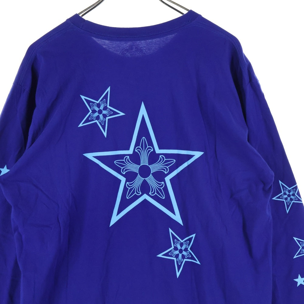 CHROME HEARTS(クロムハーツ) BLUE STAR LONG SLEEVE TEE バックスタープリントクルーネック長袖Tシャツ ブルー