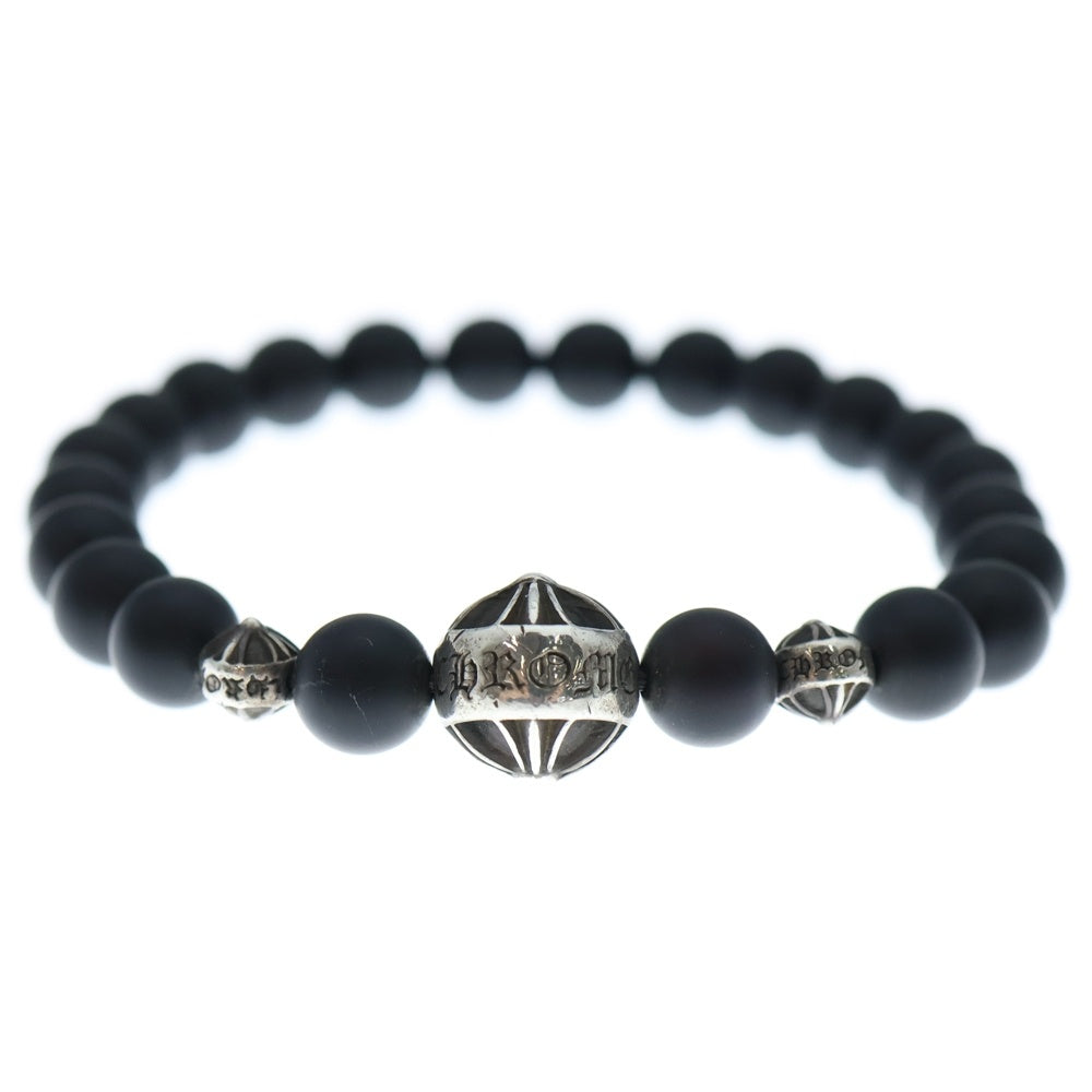 CHROME HEARTS(クロムハーツ) 8mm BEAD 8mmビーズブレス 8mmオニキスビーズブレスレット ブラック/シルバー