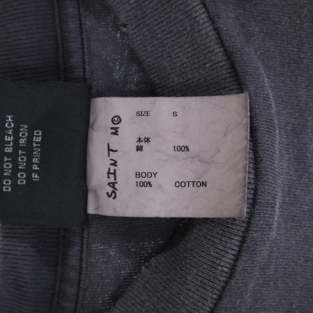 SAINT MICHAEL(セントマイケル) 24SS MAGICAL SAINT マジカルセント ダメージ加工半袖Tシャツ グレー SM-YS8-0000-006