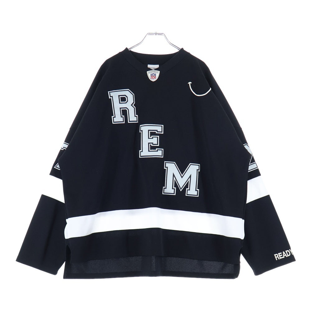 READY MADE(レディメイド) 23SS GAME SHIRT SMILE スマイル刺繍 長袖ゲームシャツ ブラック RE-P0-BK-00-00-249